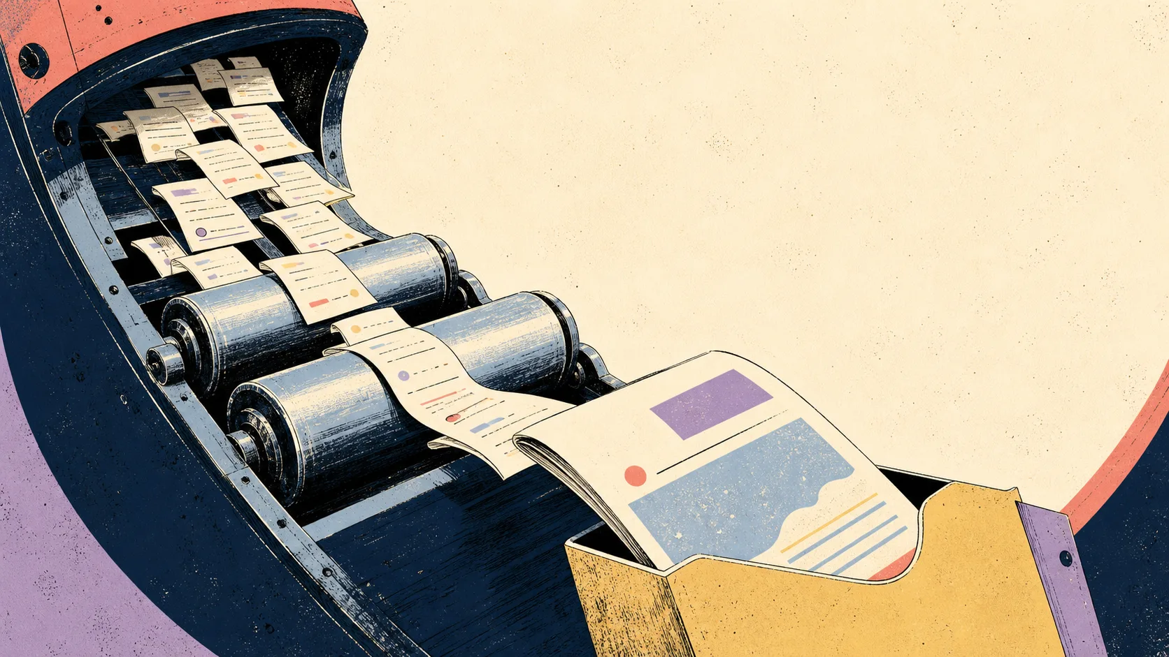 A report press turns loose Shopify transaction slips into one organized payout report pack.